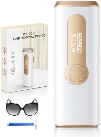 LYSMOSKI Laser Hair Removal with Cooling System, IPL Hair Removal for Women and Men Permanent, 3-in-1 At-Home Hair Removal Device for Facial Legs Arms Whole Body Use, 9 Energy Levels