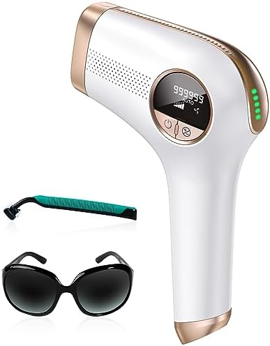 Laser Hair Removal for Women Permanent, Painless At Home IPL Laser Hair Removal Device for Bikini Leg Facial Use High Energy IPL Hair Remover Device (Gold)