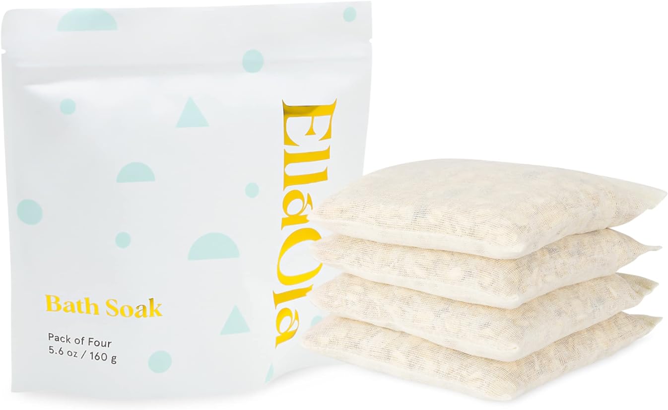 EllaOla Organic Bath Soak for Babies & Kids - Baby Bath Tea Soaks Made with Oatmeal, Prebiotics to Relieve Dry, Itchy, Eczema Prone Skin While Gently Cleansing, Fragrance Free I 4 Bath Tea Soaks