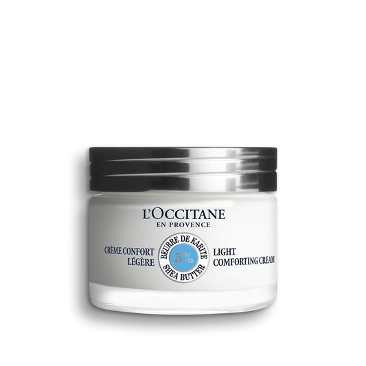 LÕOCCITANE Shea Light Comforting Face Cream, 1.7 Fl Oz: Non-Comedogenic, Lightweight Moisturizer, Soothe Tight Skin, Hydrating, With Organic Shea