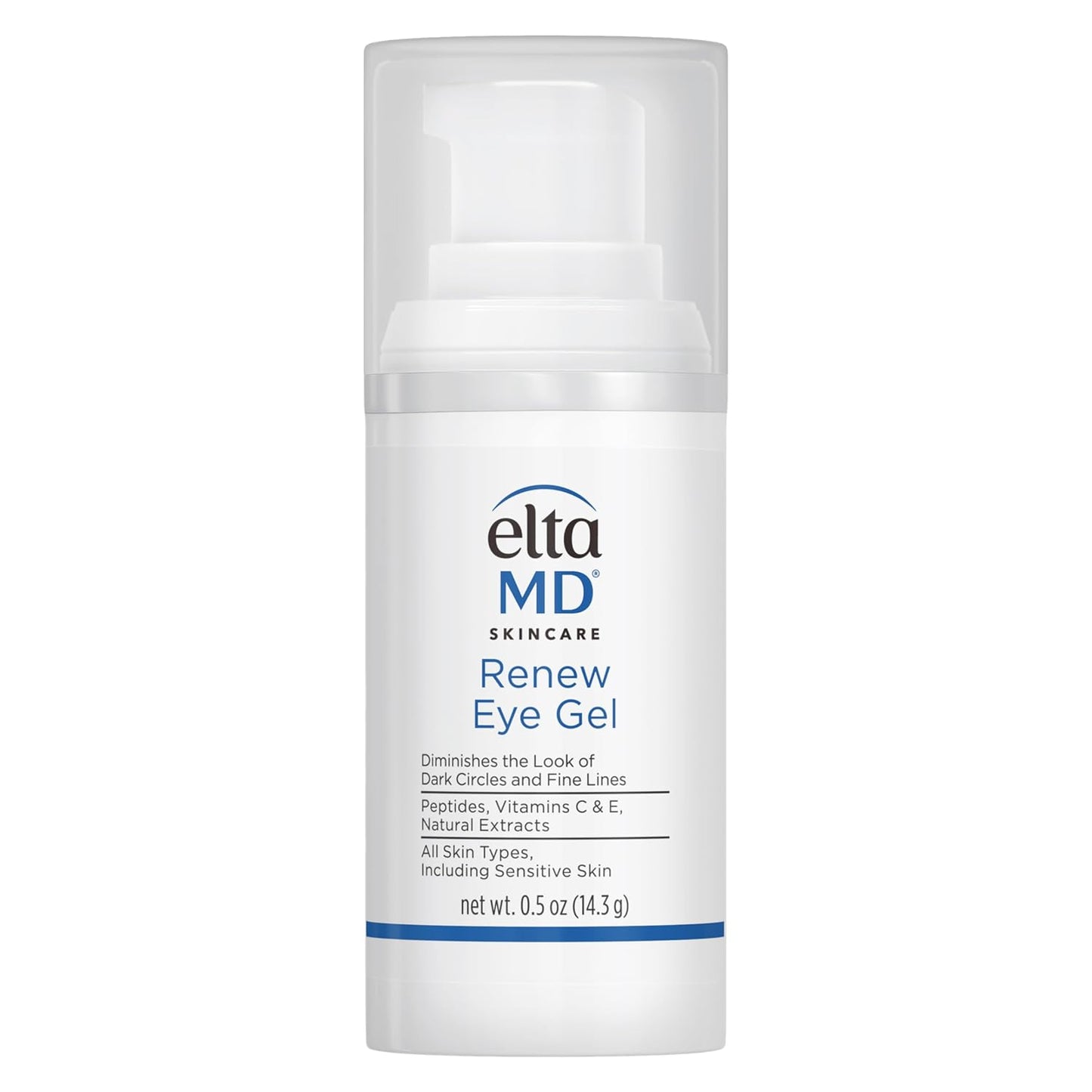EltaMD Renew Eye Gel, Minimizes Under Eye Bags and Dark Circles, Under Eye Brightener, Helps Reduce Wrinkles and Fine Lines, Anti Aging Eye Serum for Face, 0.5 oz Pump
