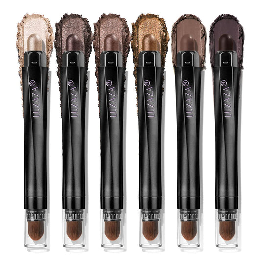 LUXAZA 6 PCS Taupe Mauve Neutral Eyeshadow Stick Set, Cream Eye Shadow Pencil Makeup, Shimmer And Matte Eye Pencil,Brightener Highlighter Eyeliner Crayon Make up