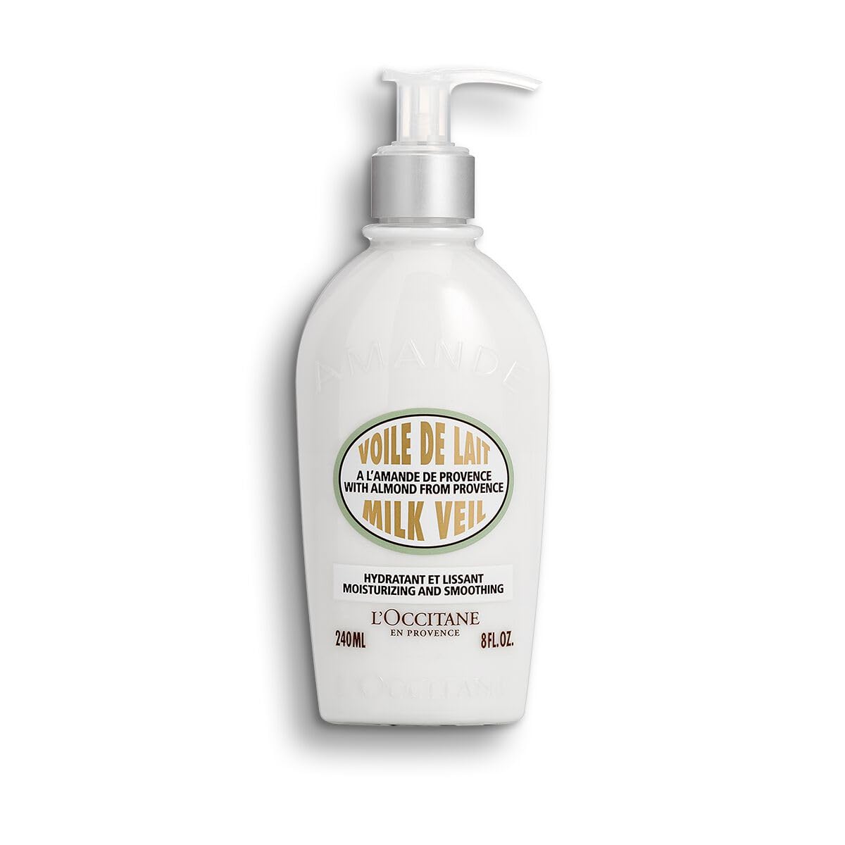 LÕOCCITANE Moisturizing, Softening Almond Milk Veil 8.4 oz: Infused with Almond Oil, Visibly Firmer-Looking Skin, Smooth Skin, 24-Hour Hydration*
