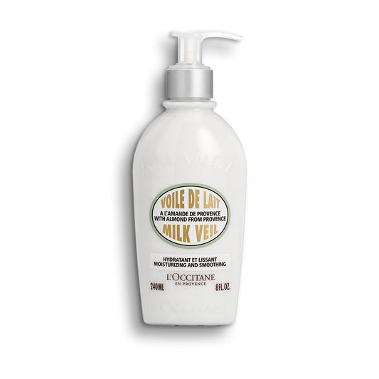 LÕOCCITANE Moisturizing, Softening Almond Milk Veil 8.4 oz: Infused with Almond Oil, Visibly Firmer-Looking Skin, Smooth Skin, 24-Hour Hydration*