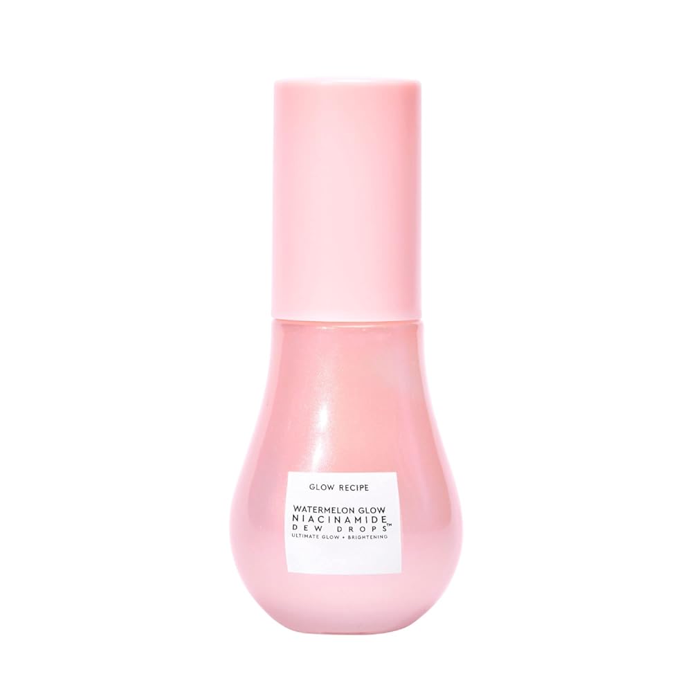Glow Recipe Watermelon Glow Niacinamide Dew Drops Face Serum - Travel Hydrating Hyaluronic Acid Skincare Serum, Makeup Primer & Liquid Highlighter for Glowing Skin - Brightening Face Serums (15ml)