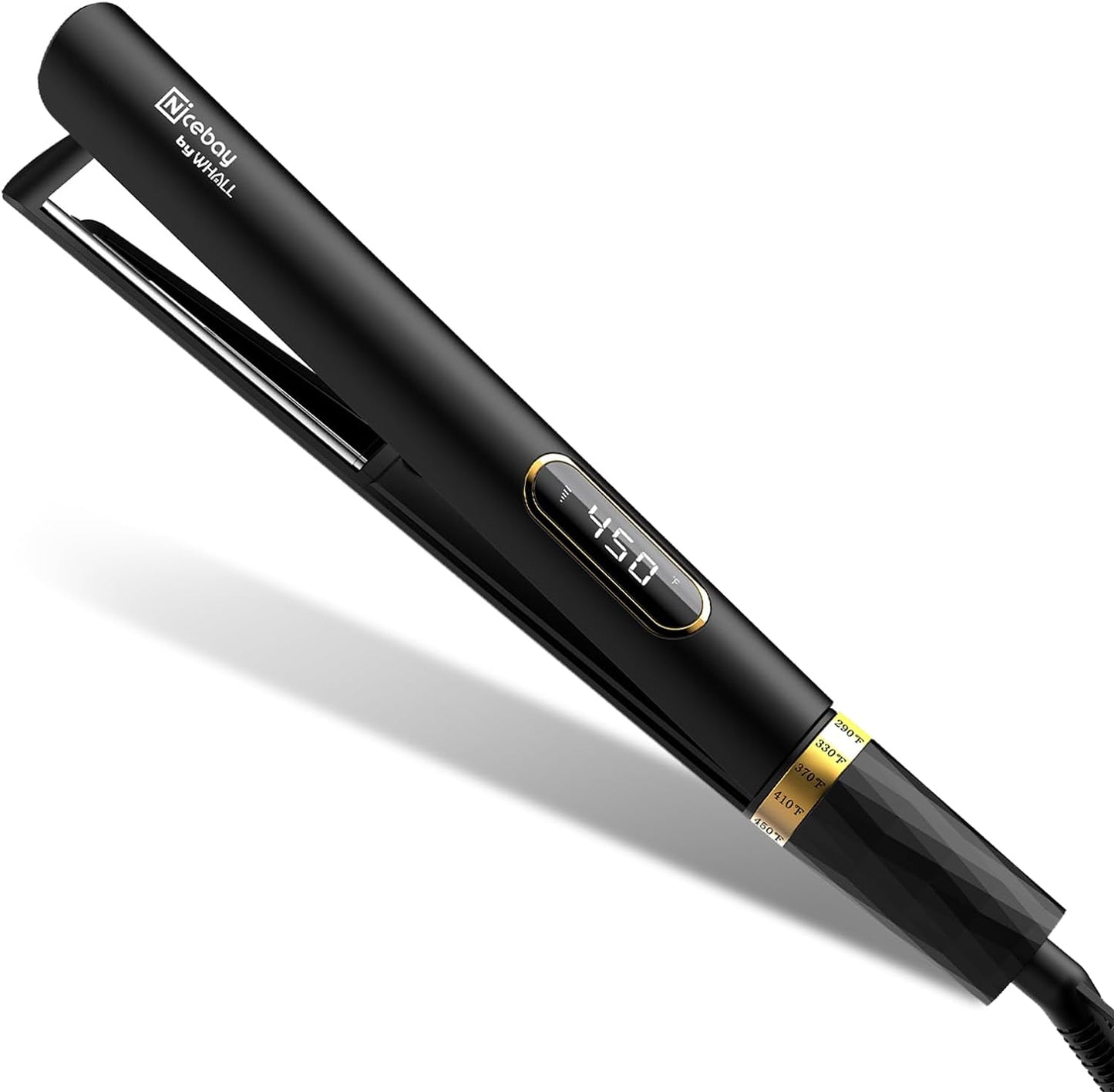Nicebay Hair Straightener Flat Iron,Hair Straightener and Curler 2 in 1,Hair Straightener Iron with 5 Temp,Titanium Flat Iron for Fast Heating, Negative Ion Hair Care, Wide Voltage for Travel