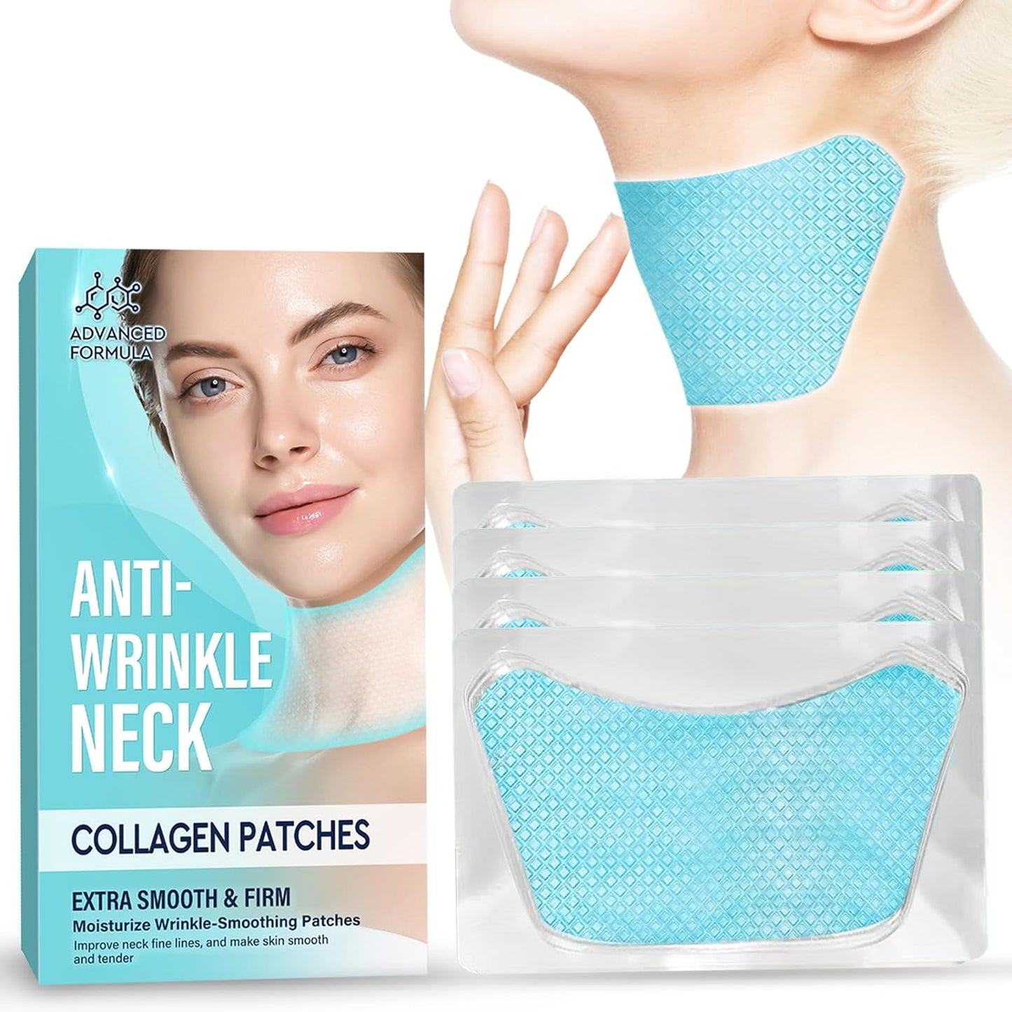 Neck Anti Wrinkle Patches, Moisturizing & Firming Neck Mask Patches, Smoothing Neck Wrinkles, Collagen Neck Pads, Reduce Fine Wrinkles, Anti-Wrinkle Patch, 5 Pcs