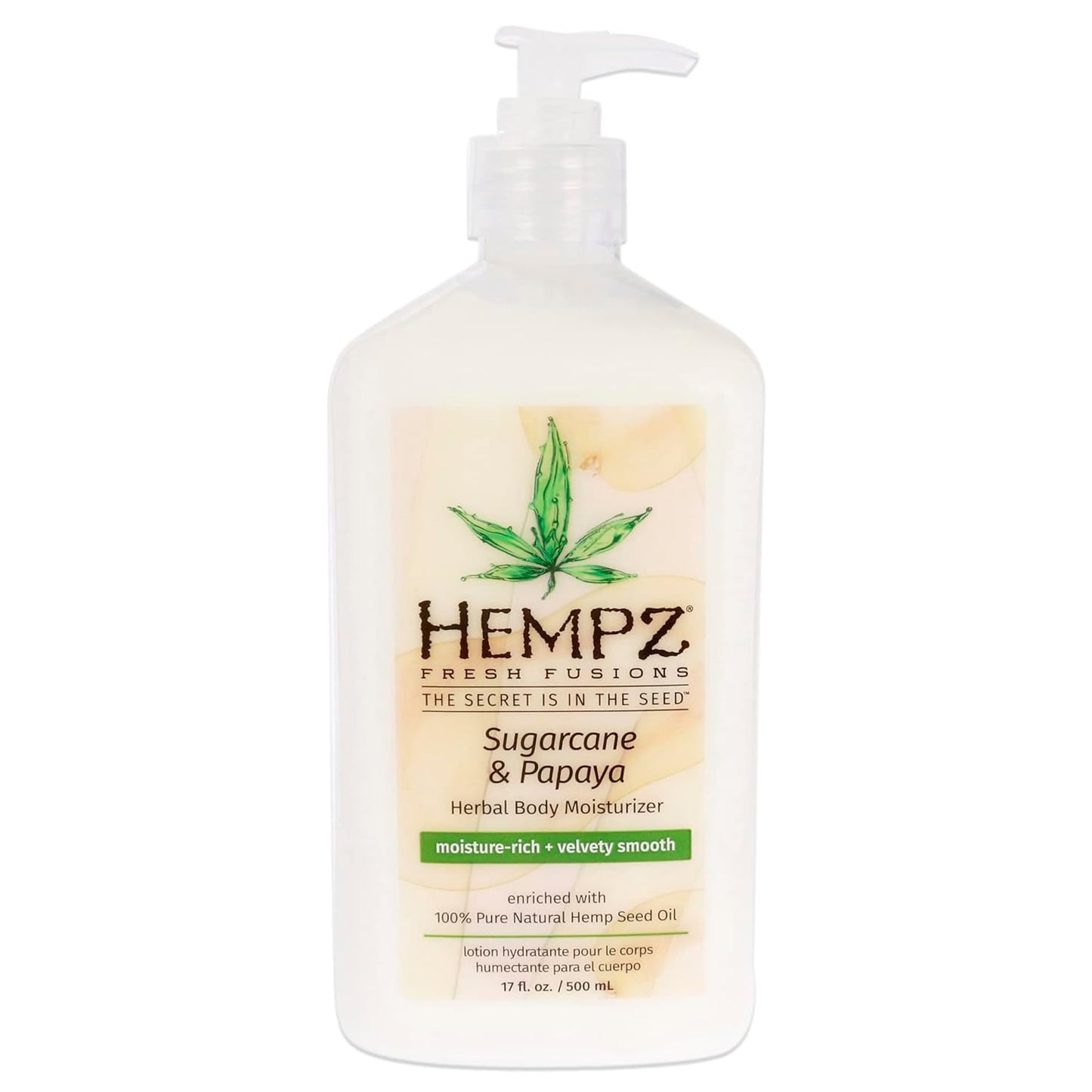 Hempz Herbal Body Moisturizer, Sugarcane & Papaya, 17 Ounce