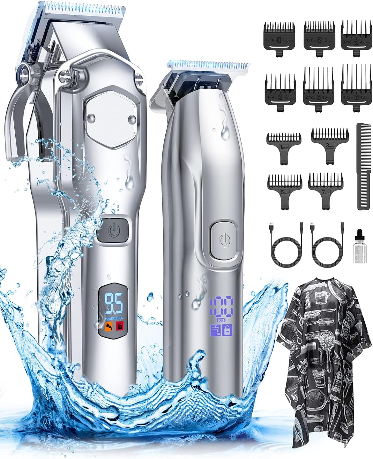Romanda Hair Clippers for Men Cordless,Mens Clippers and Trimmers Set,Barber Clippers Set for Cutting,Hair Clippers Kit