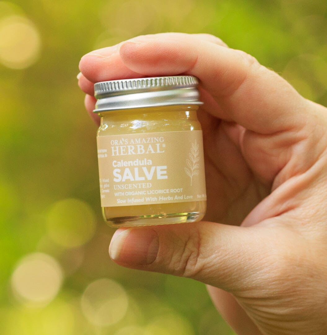 Calendula Salve, Coconut Free Salve with Licorice Root Bath & Body Ora's Amazing Herbal Jar 1oz