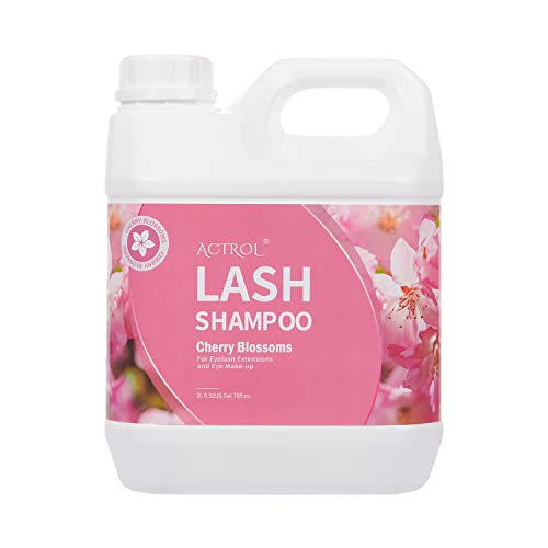 ACTROL Eyelash Extension Cleanser Cherry Blossom 2L Natural Lash Extension Shampoo Professional Eyelid Foaming Cleanser Paraben & Sulfate Free Non-lrritating with Salon and Home Care