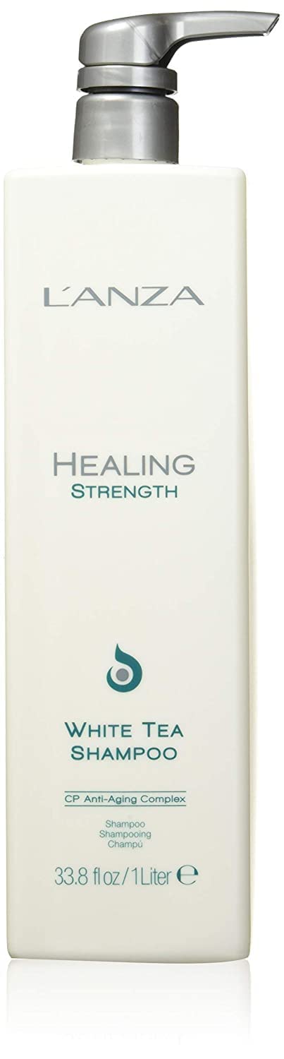 L’ANZA Healing Strength White Tea Shampoo - Strengthens, Protects and Restores Weak, Fragile, and Aged Hair, Rich with Keratin Protein, Healing Oils and Vitamin C (33.8 Fl Oz)