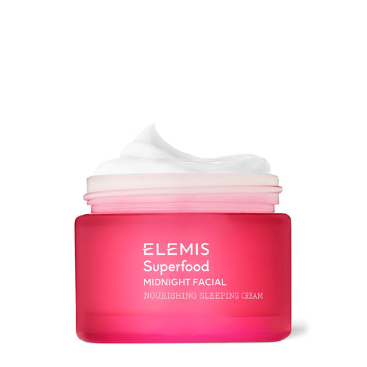 ELEMIS Superfood Midnight Facial, Prebiotic Sleeping Night Cream Nourishes, Moisturizes, Replenishes and Revives Dry Skin Overnight, 50 mL, 1.6 oz.