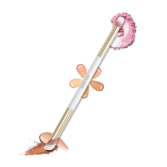 ENZO KEN Small Nose Contour Brush, Angled Concealer Brush Under Eye, Concealer Brush for Makeup, Under Eye Powder Brush, Under Eye Makeup Brush, Under Eye Brush. (White, 161D)
