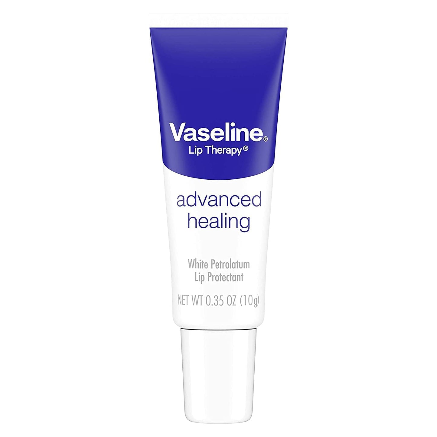 Vaseline Lip Therapy Advanced Petroleum Jelly, Skin Protectant, Travel Size .35 Oz, Pack of 12
