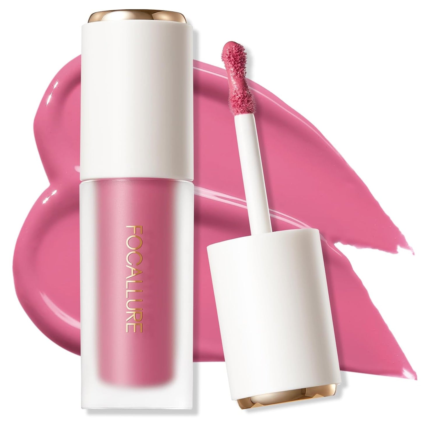 FOCALLURE Silky Cream Liquid Blush,Leaving a Matte Dewy Makeup Look,Easy to Apply and Create a Healthy Flush,Long Lasting and Lightweight Cheek Blush Face Makeup,CATCH ME