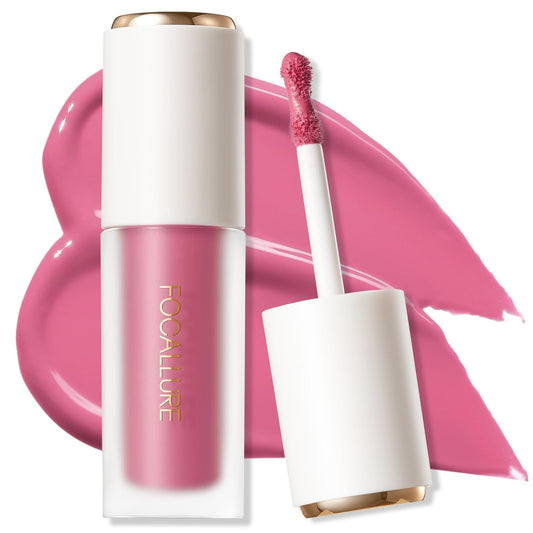 FOCALLURE Silky Cream Liquid Blush,Leaving a Matte Dewy Makeup Look,Easy to Apply and Create a Healthy Flush,Long Lasting and Lightweight Cheek Blush Face Makeup,CATCH ME