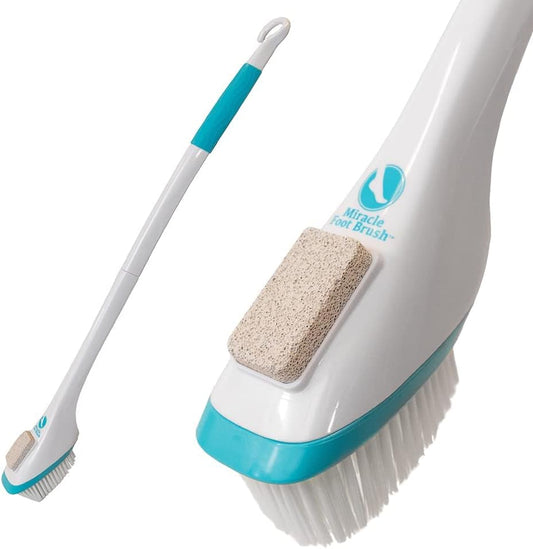 New Product Solutions TOE094 Miracle Foot Brush with Pumice Stone, White, 30 Inch, 2.5 Foot (Pack of 1)