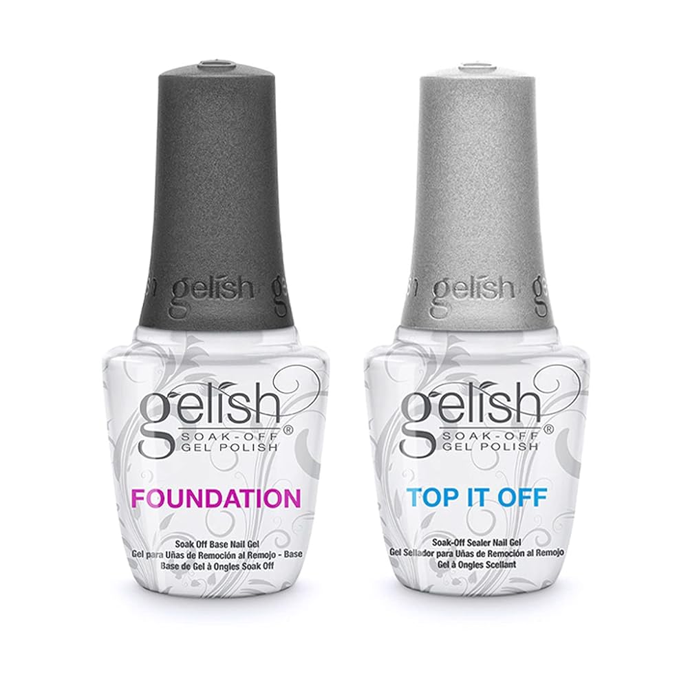 Gelish Dynamic Duo Kit Top and Base Coat For Gel Nails, Top Coat For Gel Nails, Base Coat For Gel Nails, 5 ounce