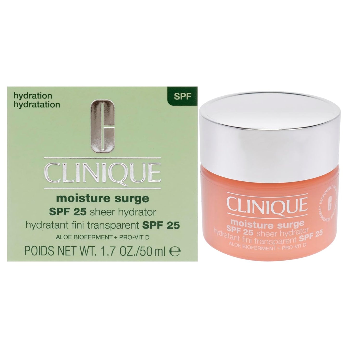 Clinique Moisture Surge Sheer Hydrator Cream SPF 25 for Women - 1.7 oz Moisturizer