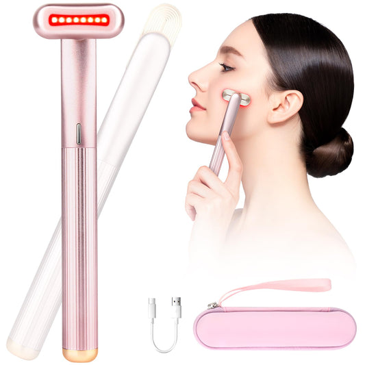 INSIFEEL Red Light Therapy for Face, 4 in 1 Facial Wand for Anti-Aging, Anti-Wrinkle, Face Therapy Wand, Skin Care Tool at Home with Travel Hard Carrying Case