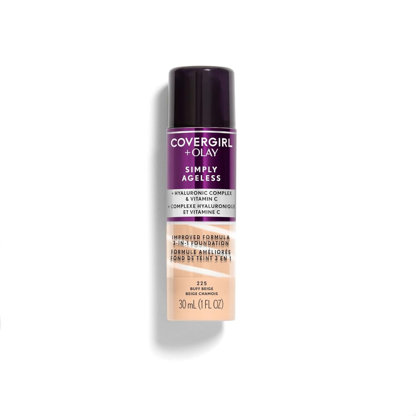 COVERGIRL & Olay Simply Ageless 3-in-1 Liquid Foundation, Buff Beige, 1 Fl Oz (Pack of 1)