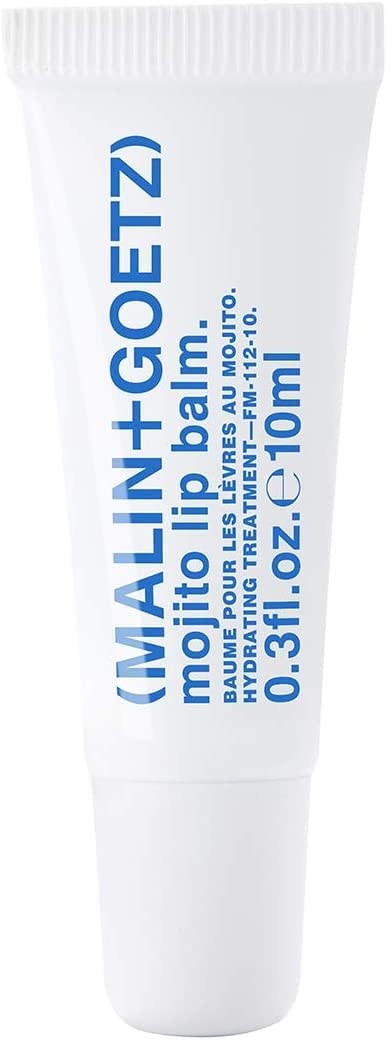 Malin + Goetz Mojito Lip Moisturizer for men and women, long lasting hydrating, soothing dry lip repair treatment, lightly fragranced, color free. vegan and cruelty free 0.3 fl oz