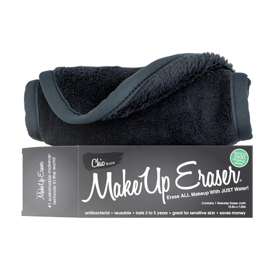 MakeUp Eraser, Erase All Makeup With Just Water, Including Waterproof Mascara, Eyeliner, Foundation, Lipstick and More (Chic Black)