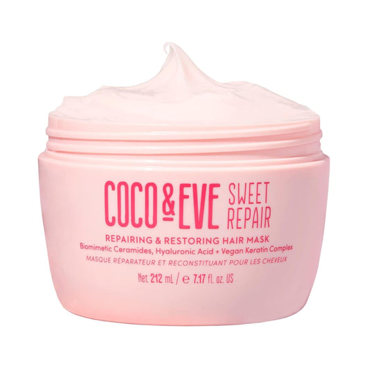 Coco & Eve Sweet Repair Repairing and Restoring Hair Mask. Blend of Biomimetic Ceramides, Hyaluronic Acid, Vegan Keratin. Repair Dry Damaged Hair by Heat or Chemical, Increase Hydration & Shine.