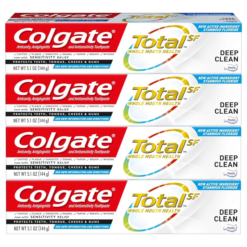 Colgate Total Toothpaste, Deep Clean - 5.1 Ounce (Pack of 4)