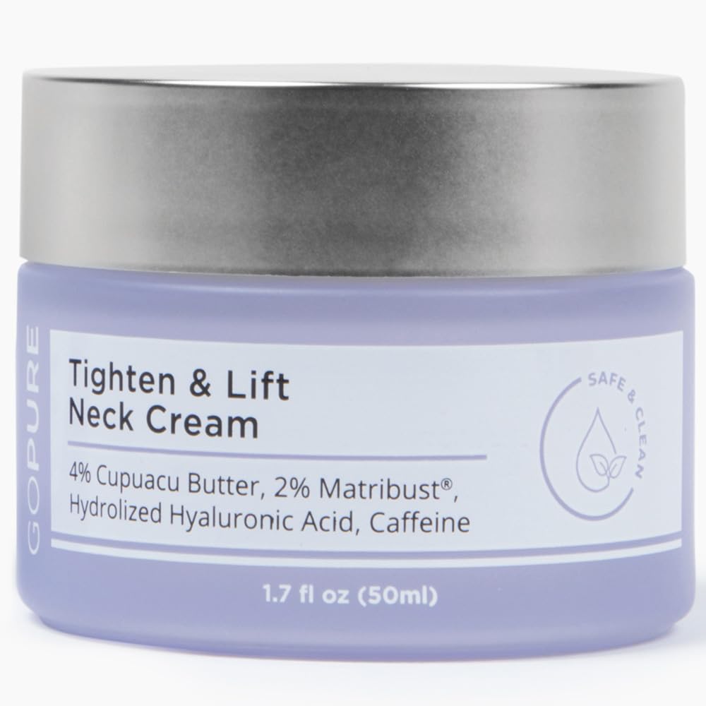 goPure Neck Firming Cream - Anti-Aging Neck Cream for Tightening and Wrinkles for an Even Skin Tone and Neck Lift - With Pro-Active Repair Firming Complex, 1.7 oz