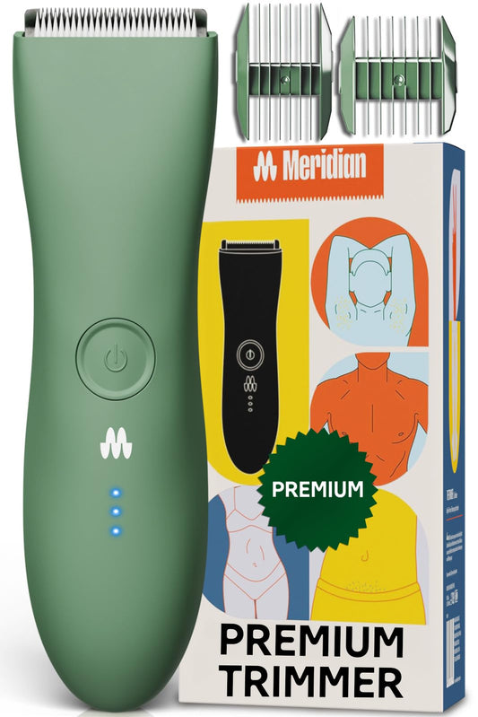 MERIDIAN Premium Trimmer for Men and Women, USB C Charging, Travel Lock, 6 Colors Available, Sage