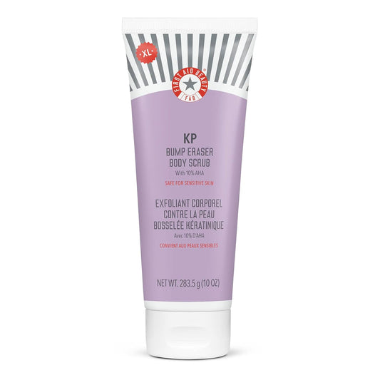 First Aid Beauty KP Bump Eraser Body Scrub Ð Exfoliant for Keratosis Pilaris with 10% AHA Ð Jumbo 10 oz Tube