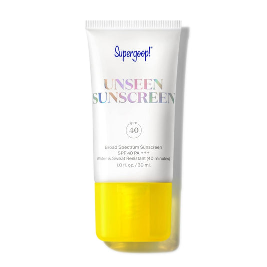 Supergoop! Unseen Sunscreen, 30ml - SPF 40 PA+++, Broad Spectrum Face Sunscreen & Makeup Primer - Weightless, Invisible, Oil Free & Scent Free - Beard Friendly - For All Skin Types