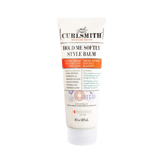 CURLSMITH - Hold Me Softly Style Balm - Vegan Soft Hold Styling Cream for Wavy and Curly Hair, Natural Look (8fl oz)É