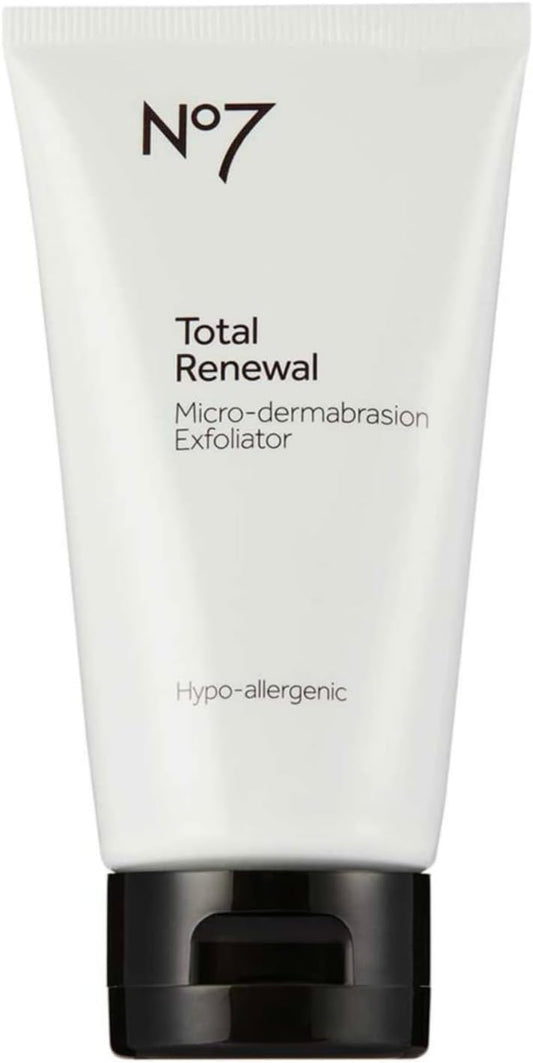 No7 Total Renewal Microdermabrasion Scrub - Hypo Allergenic Facial Exfoliator - Microdermabrasion Crystals to Reduce Fine Lines and Wrinkles - Acne Face Wash for Dark Spots, Uneven Skin Tone (2.5 oz)