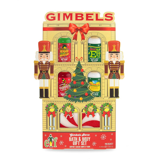 MAD BEAUTY Warner Bros Elf Gimbels Bath & Body Set, Body Wash, Bubble Bath, Lotion, Hand Cream, Swirly Gum Drop Scented, Travel Size, Body Care, Gift