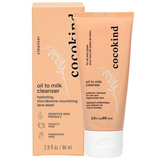 Cocokind Oil to Milk Face Wash, Oil Based Cleanser and Oil Makeup Remover - Cleansing Oil, Cleansing Milk and Cream Cleanser for Face