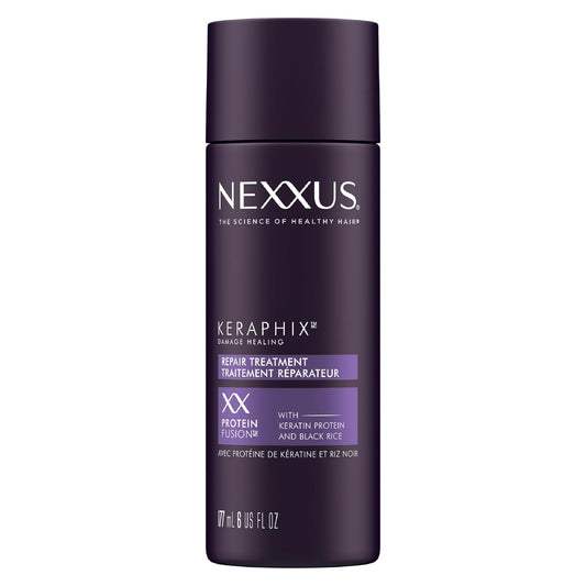 Nexxus Keraphix Damage Repair Pre-Wash Treatment Cream for Dry Hair with Keratin Protein & Black Rice 6 oz