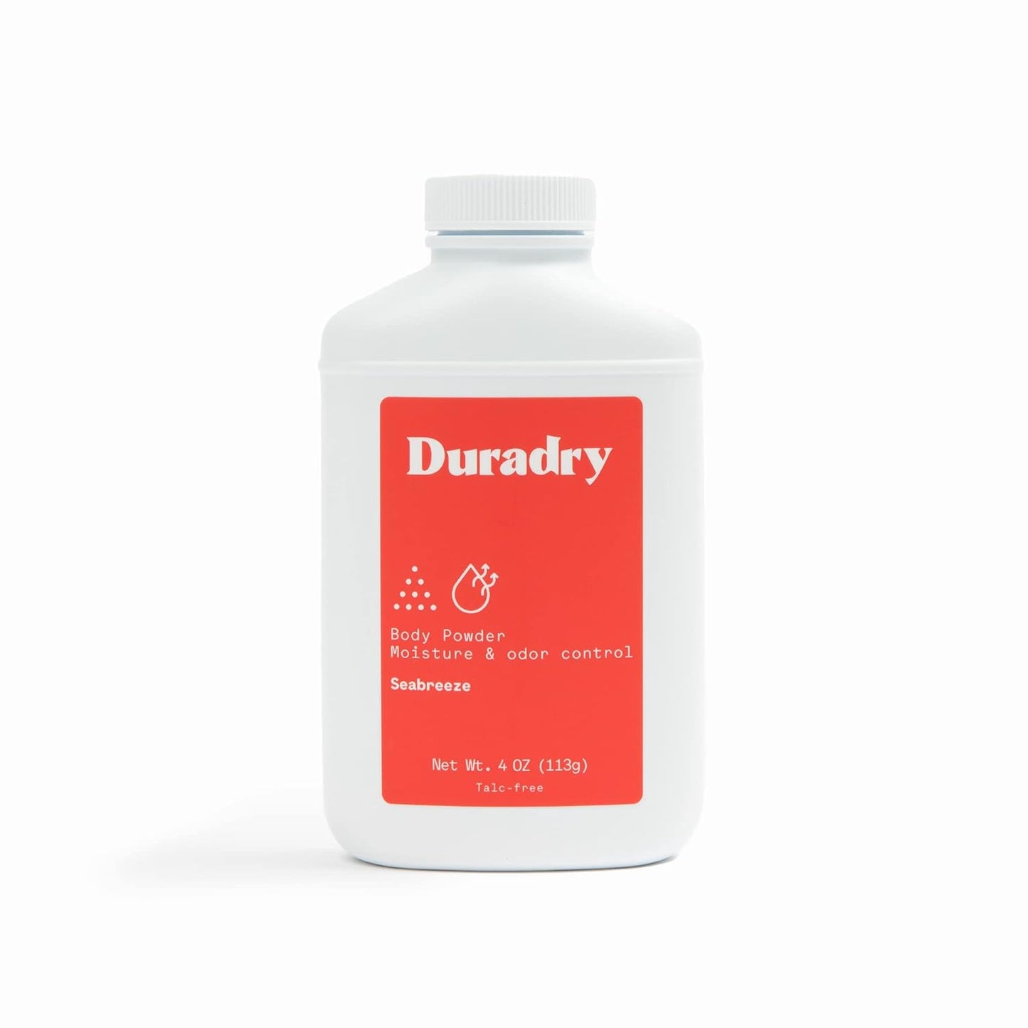 Duradry Body Powder - Sweat Defense & Odor Control, Sweat Absorbing, Anti-Chaffing, All Natural Powder, Talc-Free, Prevents and Eliminates Any Body Odor Naturally - Seabreeze, 4oz