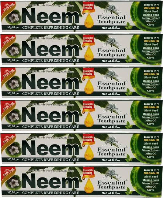 NEEM ESSENTIAL TOOTHPASTE NEW 5 IN 1 FORMULA 6 PACK