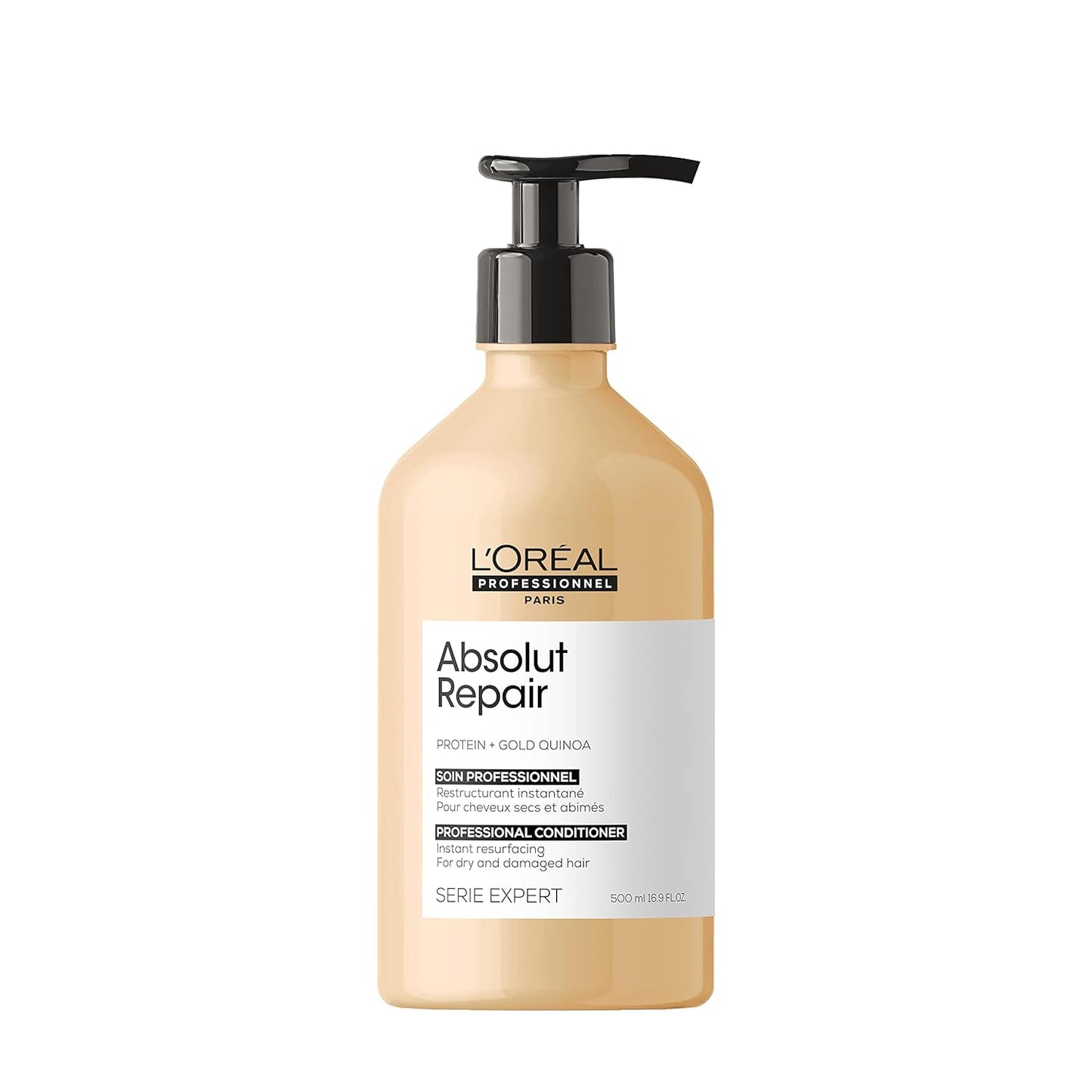 L'Oreal Professionnel Absolut Repair Conditioner | Repairs & Hydrates Dry, Damaged Hair | Adds Shine | With Quinoa & Proteins | 16.9 Fl. Oz.