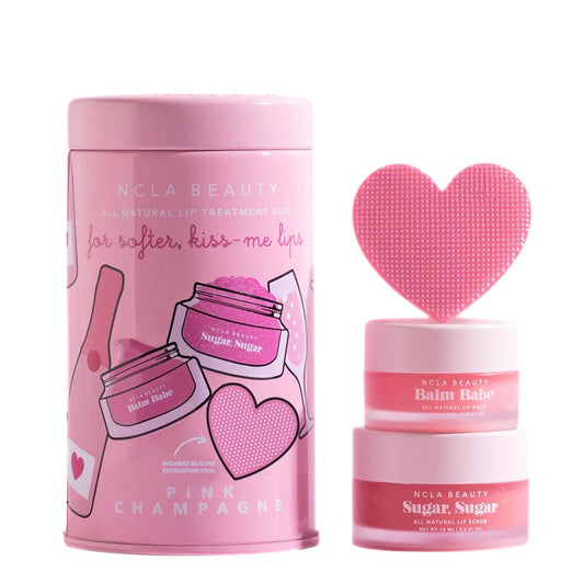 NCLA - Lip Care Set + Lip Scrubber - Pink Champagne | Clean, Natural, Non-Toxic Beauty