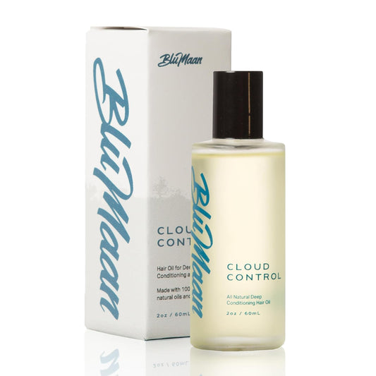 BluMaan Cloud Control Hair Oil - Designed for Dry, Frizzy, Straight, or Curly Hair - 100% Natural Men's Hair Strengthening Oil - 59 ml / 2.0 oz