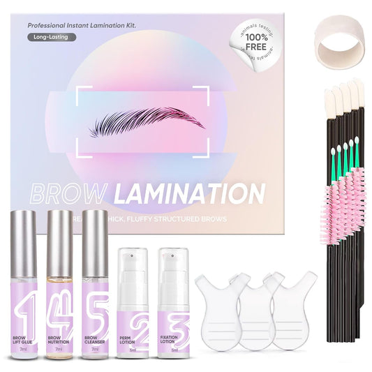 Brow Lamination Kit, Eyebrow Lamination Kit, Instant DIY Eyebrow Lift Kit for Fuller, Thicker Eyebrows, Lasts For 6-8 Weeks