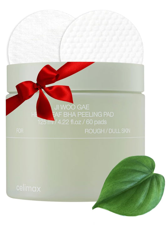 celimax Ji.Woo.Gae Heartleaf BHA Peeling Pad | with Heartleaf Extract, Exfoliating Toner Pads, Facial Peels, Hydrating, For Troubled Skin & Breakouts (60 pads)