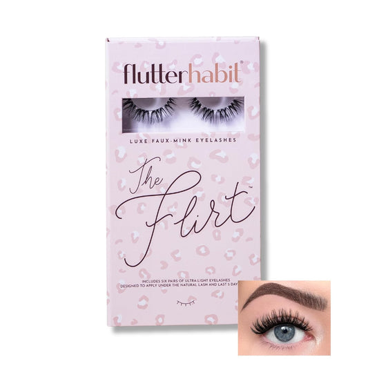 Flutterhabit The Flirt Bold Volume Lashes - DIY Lash Extensions [1 Month] - Fluffy Lash Clusters for Women - Salon Quality At Home Eyelashes Extension Kit - Natural False Lashes - 6 Sets Of Lashes
