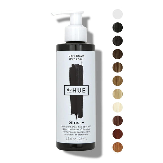 dpHUE Gloss+, Dark Brown - 6.5 oz - Semi-Permanent Hair Color & Conditioner - Paraben, SLS & SLES Sulfate Free - Vegan, Leaping Bunny Certified