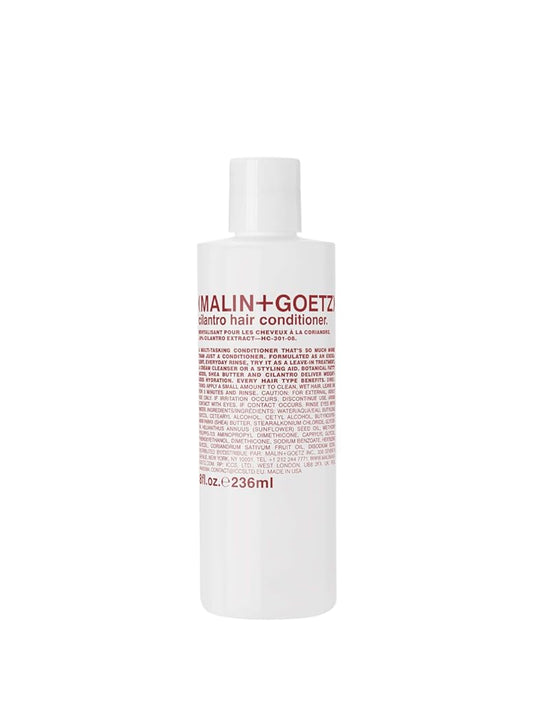 Malin + Goetz cilantro conditioner —residue-free, lightweight scalp treatment. conditions, detangles, balances pH, intensely hydrates. tames frizz for all hair types. vegan & cruelty-free, 8 Fl oz