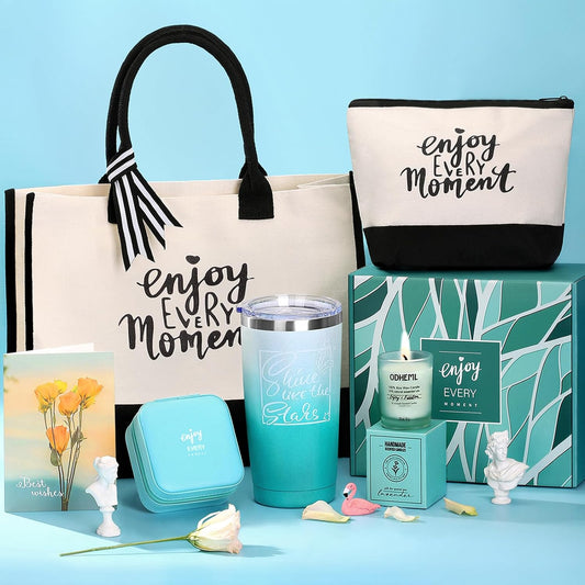 ODHEML Canvas Tote Bag Gift Set - Unique Gifts for Mom, Wife, Girlfriend, Bridesmaids, Women - For Birthdays, Christmas